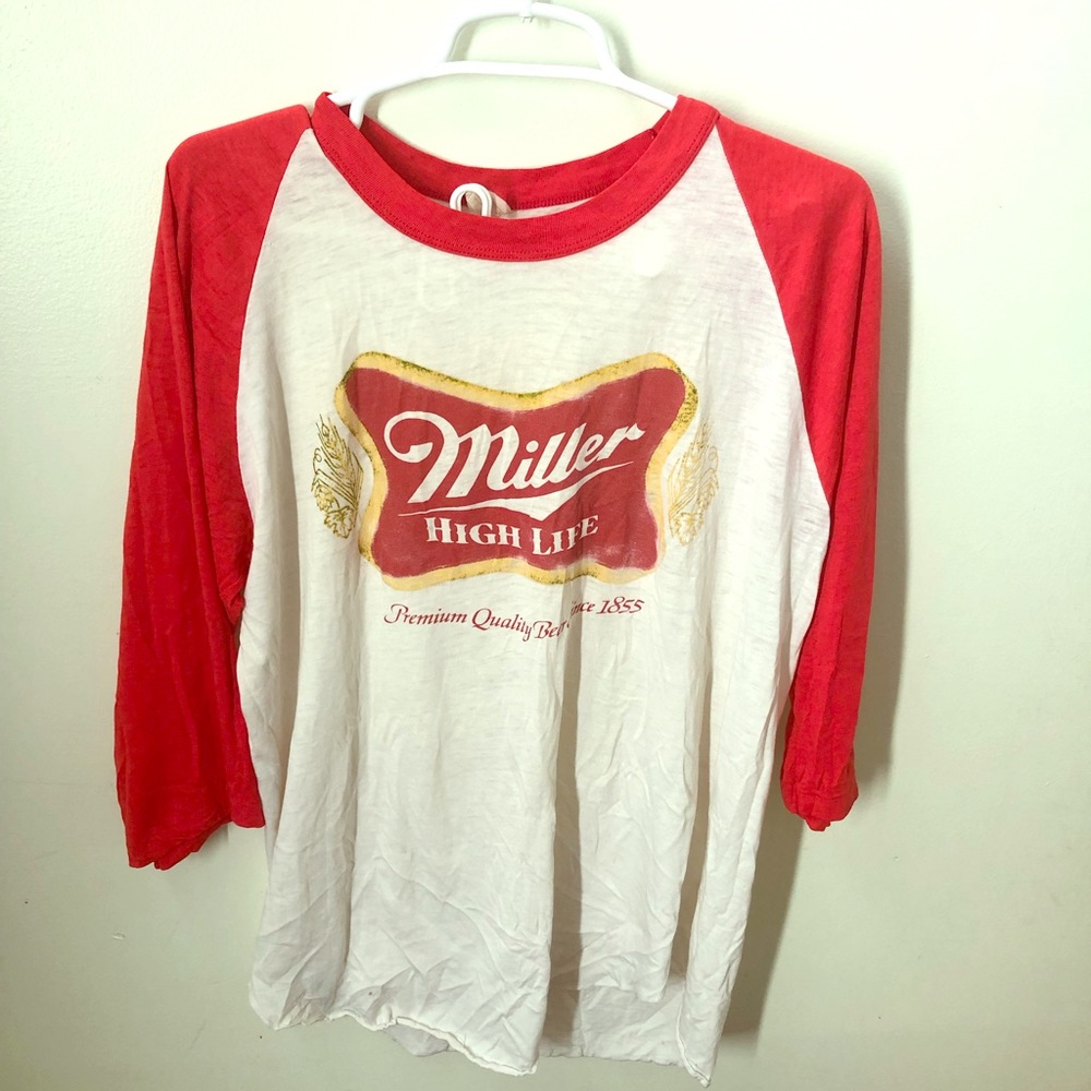 Rare vintage Miller Life 70’s baseball t-shirt.